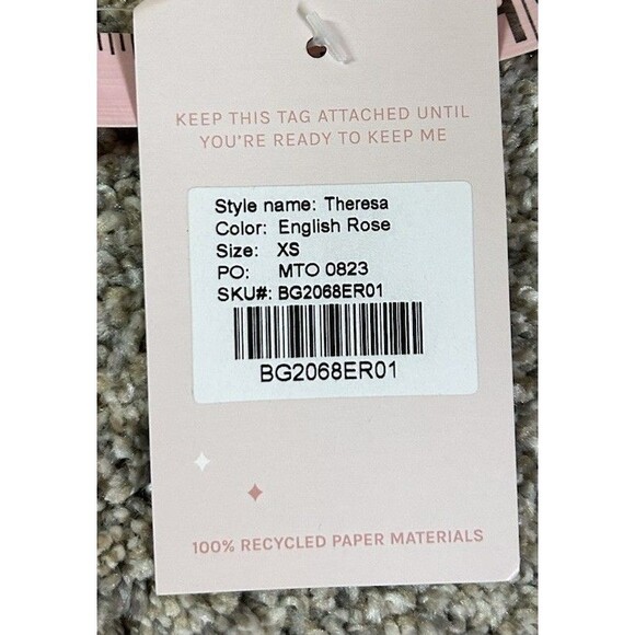 Birdy Grey English Rose Pink Chiffon Dress Theresa XS Bridesmaid Wedding Formal - Picture 5 of 6